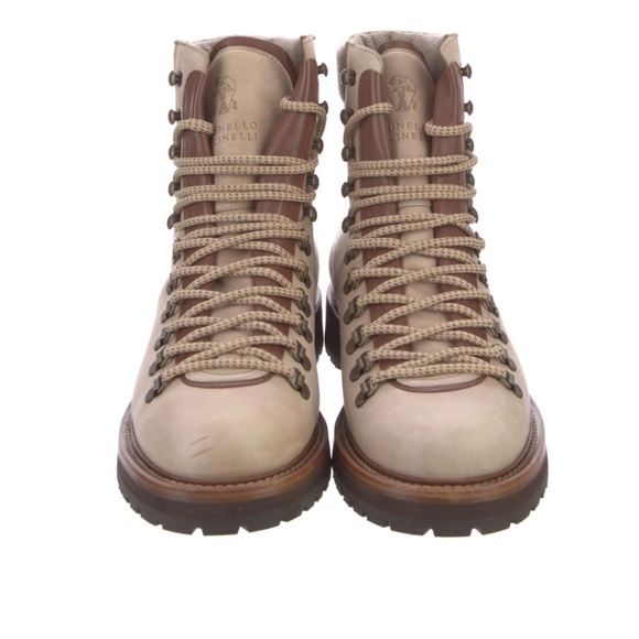 Brunello Cucinelli Leather Hiking Boots Size 42